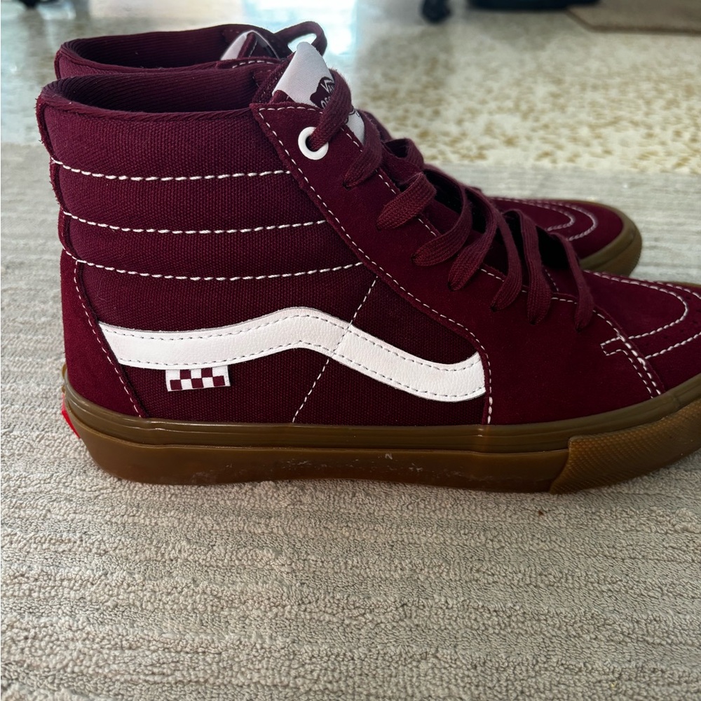 Vans Sk8-Hi Maroon White High-Top Sneakers